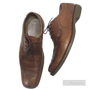 Claiborne Shoes Leather Synthetic Formal Brown Leather Split Toe Oxford Low Cut